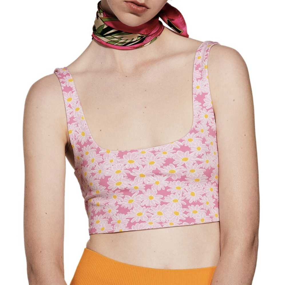{Zara} Brand New Printed Stretchy Floral Crop Top